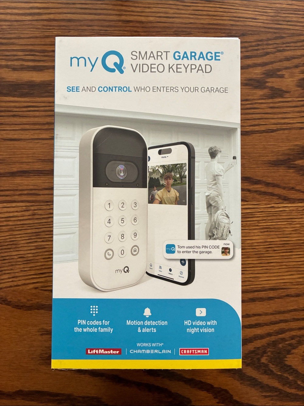 NIB! myQ Smart Garage Video Keypad - White/Black